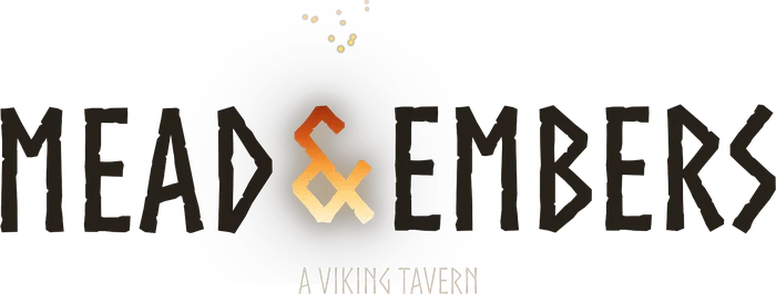 Mead & Embers Logo, dunkle Schrift